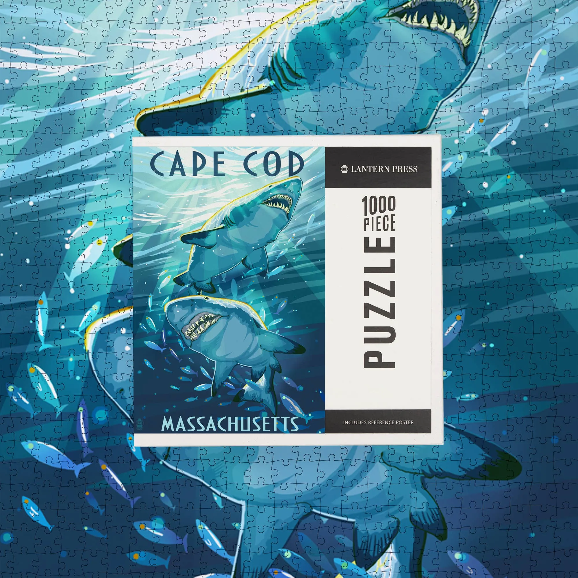 1000 PIECE PUZZLE Cape Cod, Massachusetts Great White Sharks