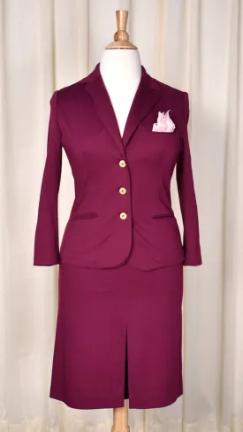 1970s Plum Purple Skirt Suit