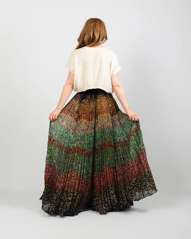 70s Bohemian Gauze Maxi Skirt