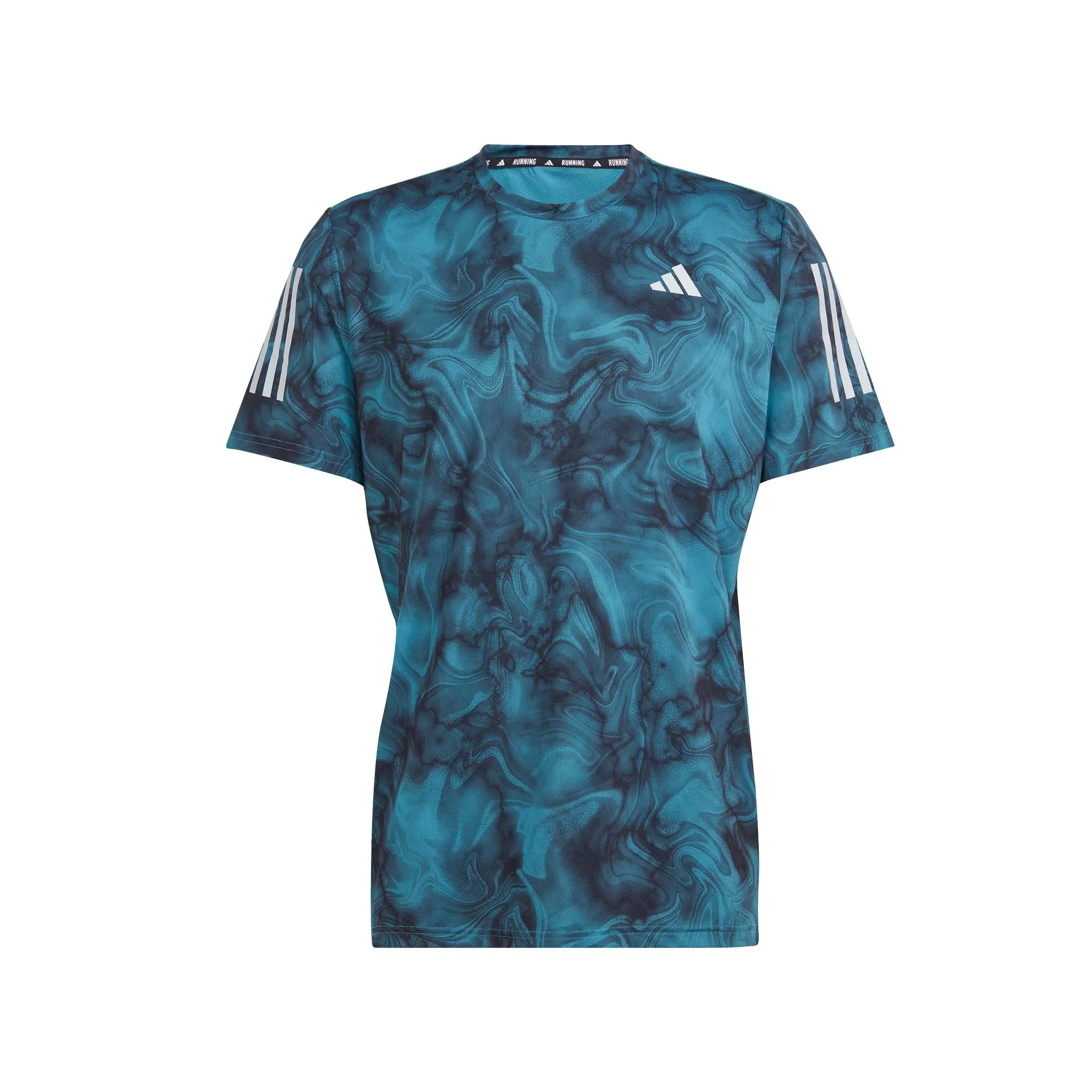 adidas | Men's Own the Run Allover Print T-Shirt - Arctic Fusion/Black