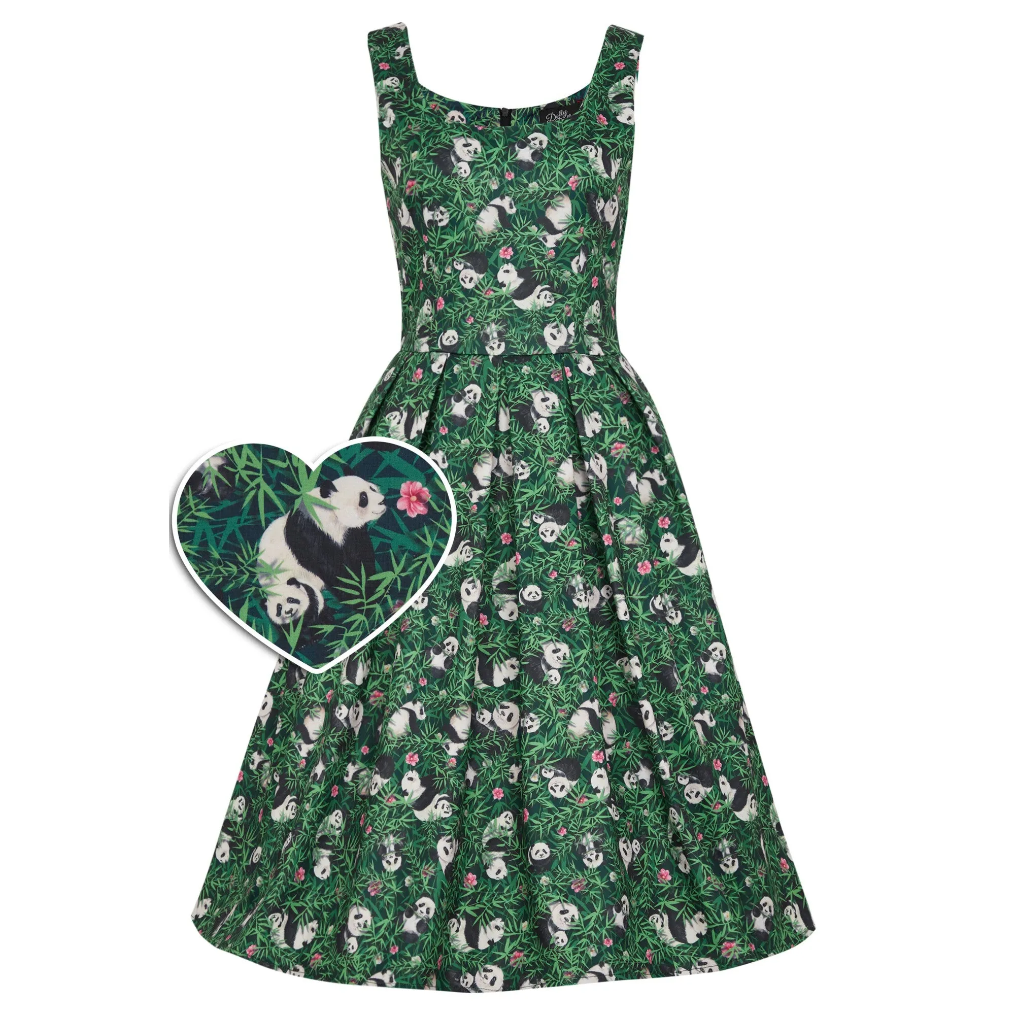 Amanda Panda & Bamboo Forest Print Swing Dress