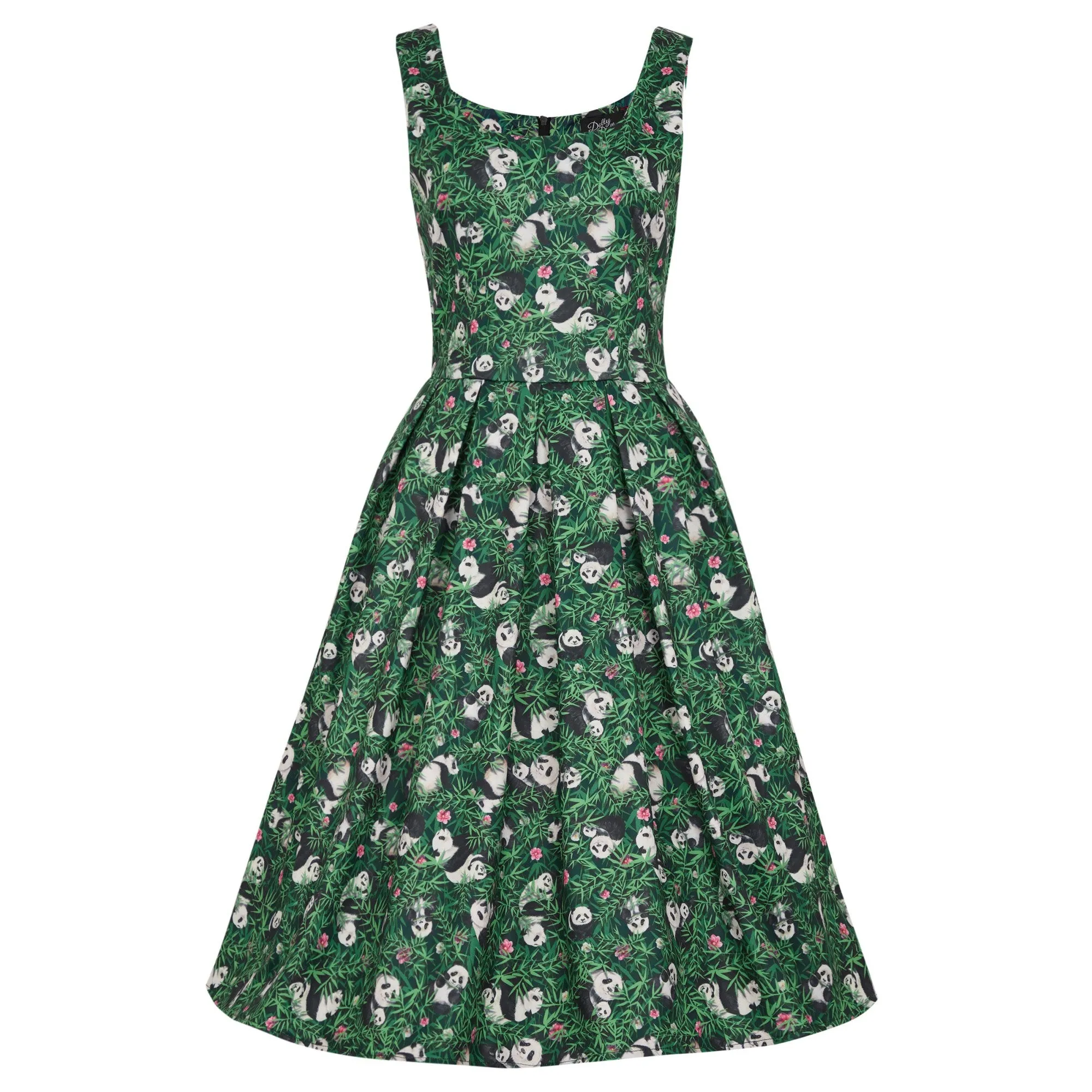 Amanda Panda & Bamboo Forest Print Swing Dress