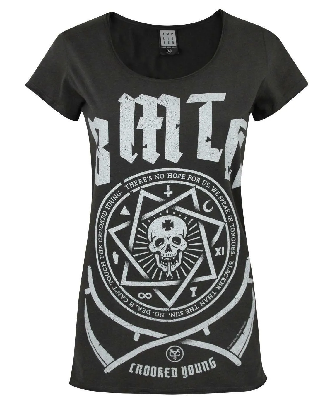 Amplified Clothing Bring Me The Horizon Womens Grey Short Sleeved T-Shirt