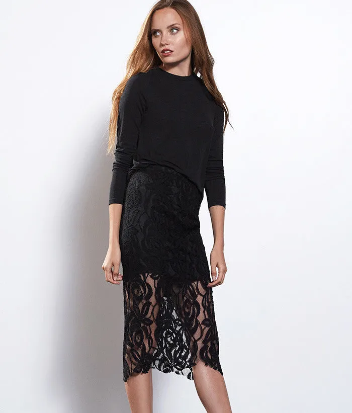 AVA LACE PENCIL SKIRT