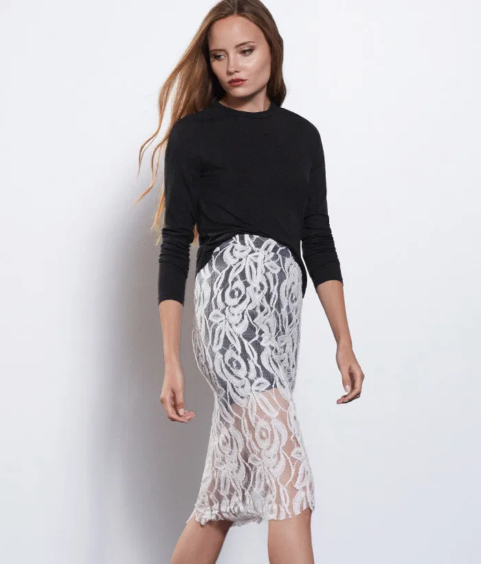 AVA LACE PENCIL SKIRT