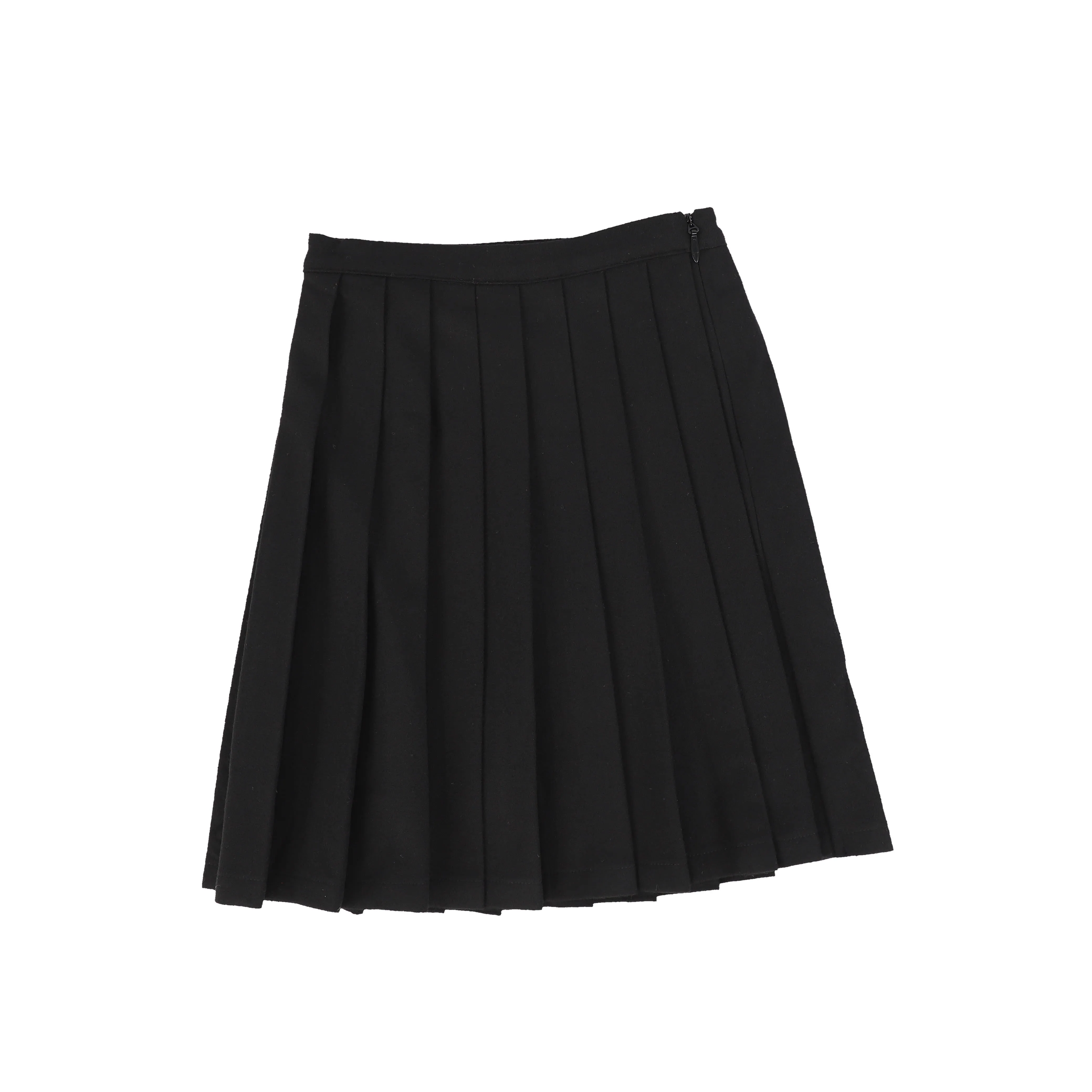 Bamboo Black Wool Pleated Skirt [FINAL SALE]