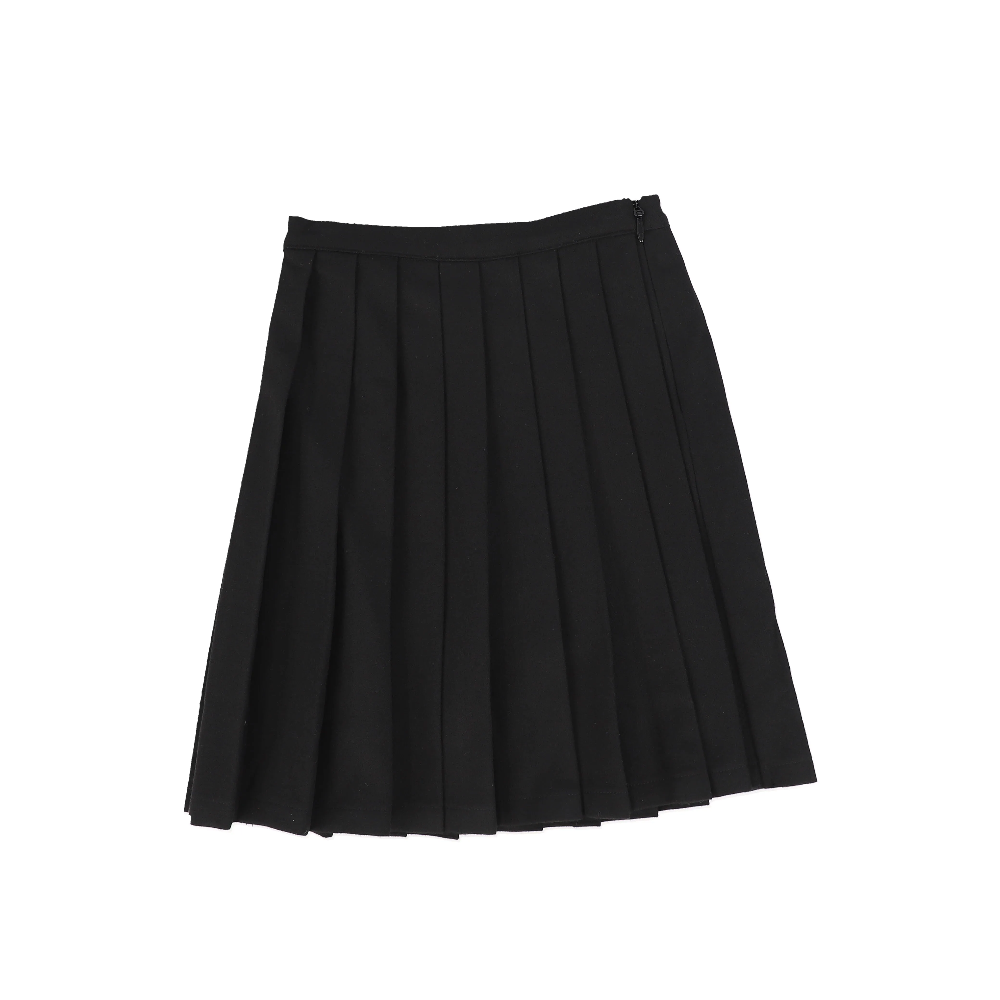 Bamboo Black Wool Pleated Skirt [FINAL SALE]