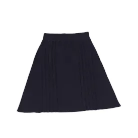 Bamboo Navy Knit Pleated Detail Skirt