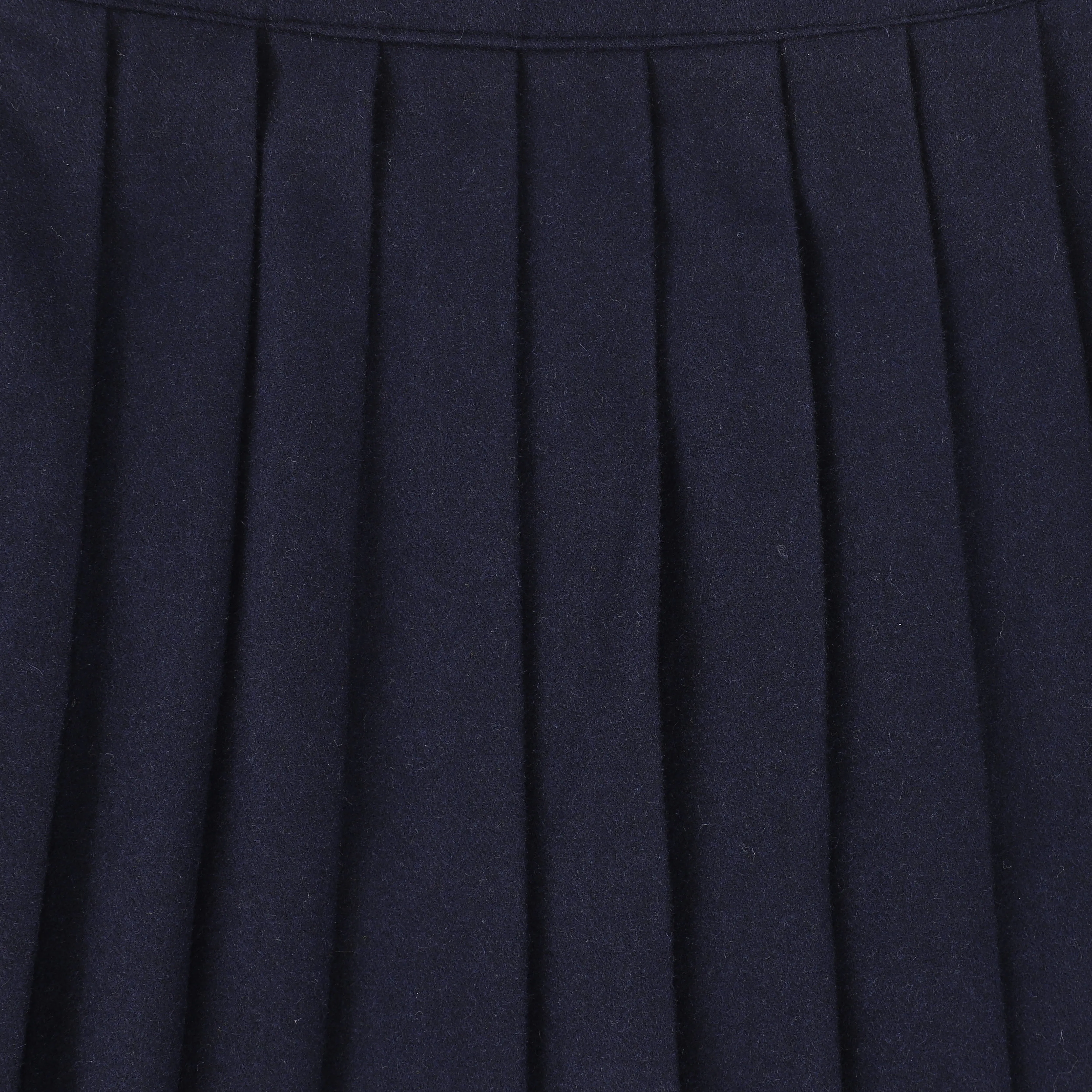 Bamboo Navy Wool Pleated Skirt And Jacket Set [FINAL SALE]