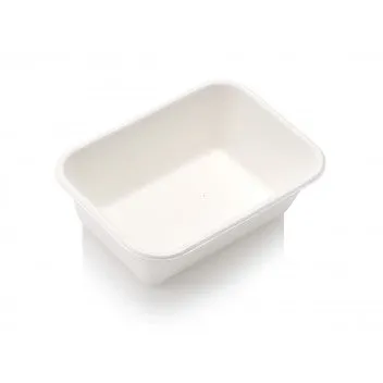 Biodegradable Sugar Cane Takeaway 350ml Meal Container Bowl Rectangle White 10pack