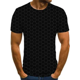 Black honeycomb texture shirt special texture Cool Cool man art costume different