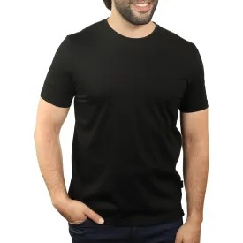 Black Mercerized Cotton Crewneck T-Shirt