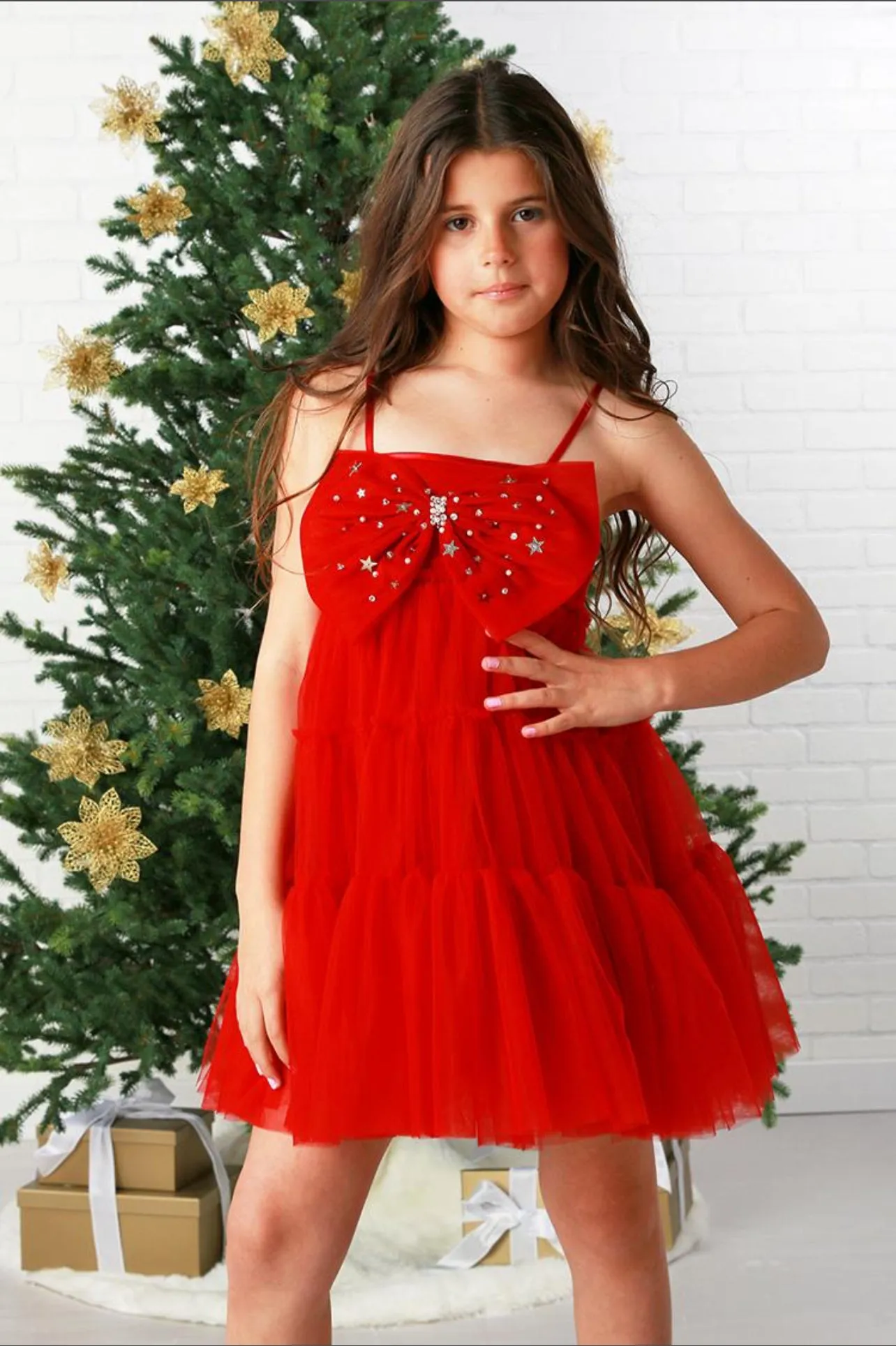 Bow Baby Doll Red Dress by ooh la la couture