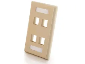 C2g 4-port Single Gang Multimedia Keystone Wall Plate - Ivory