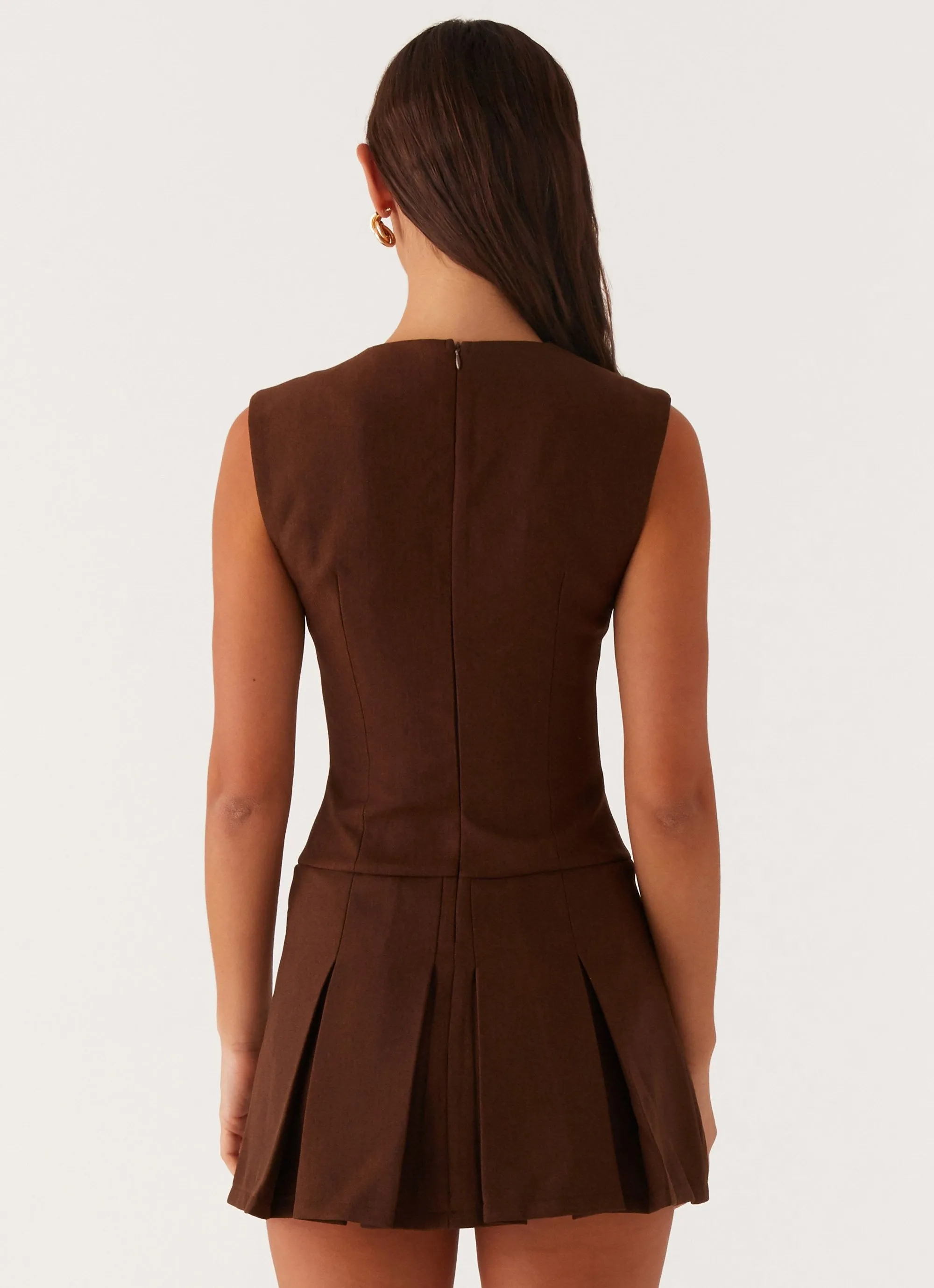 Cassia Mini Dress - Brown