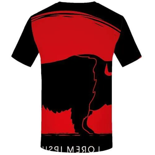 Cattle T-shirt Men Animal Shirt Print Moon Tshirt Printed Graffiti T-shirts Graphic Spain Tshirts Novelty Short Sleeve Hip hop