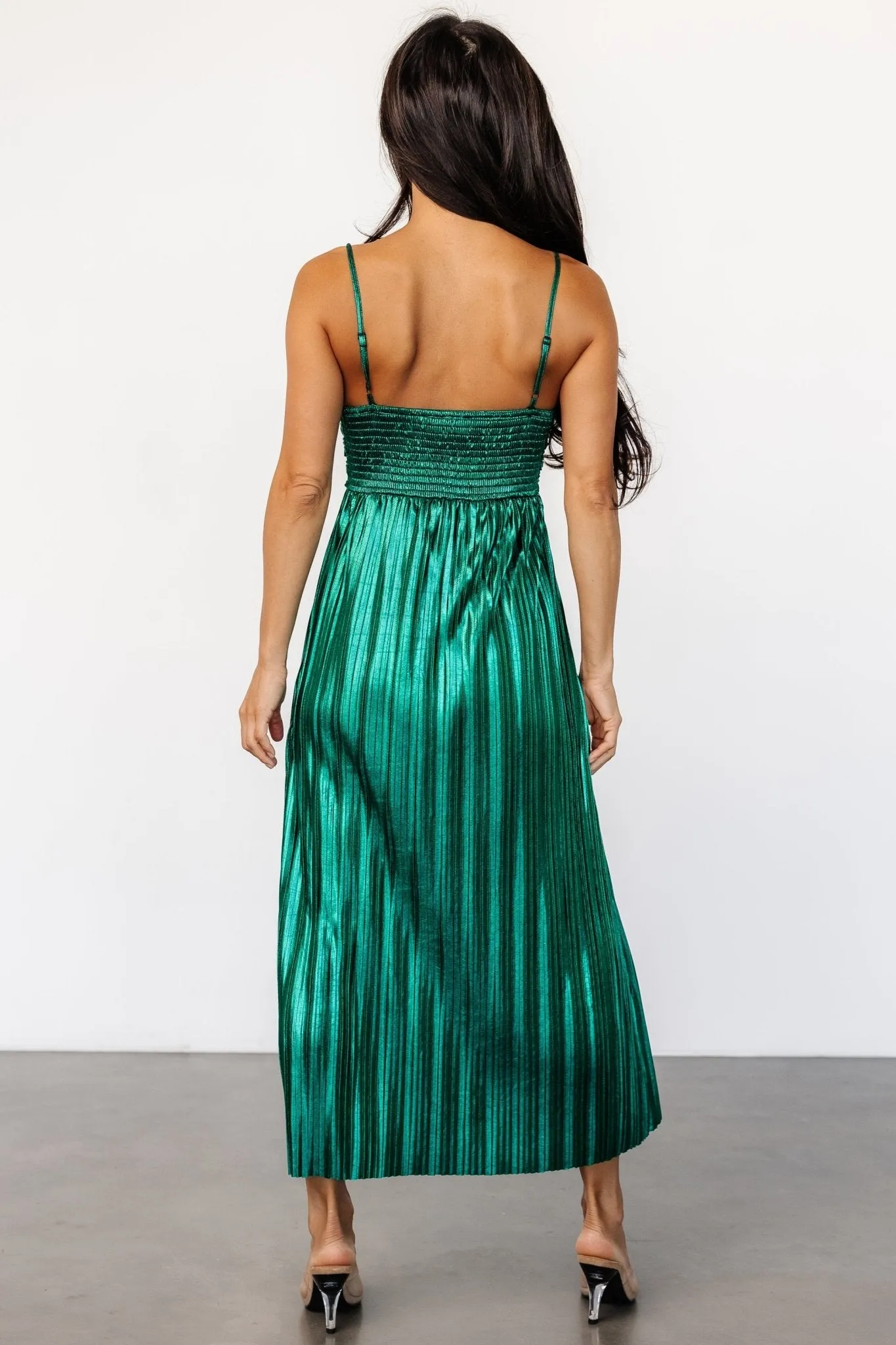 Cecilia Pleated Dress | Emerald