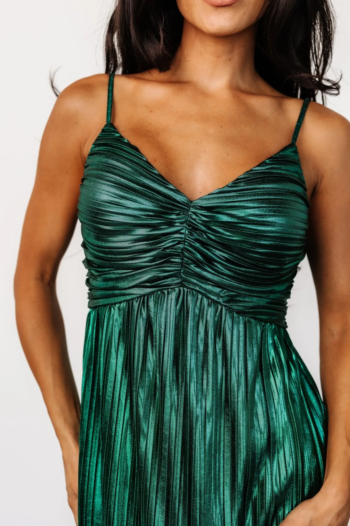 Cecilia Pleated Dress | Emerald