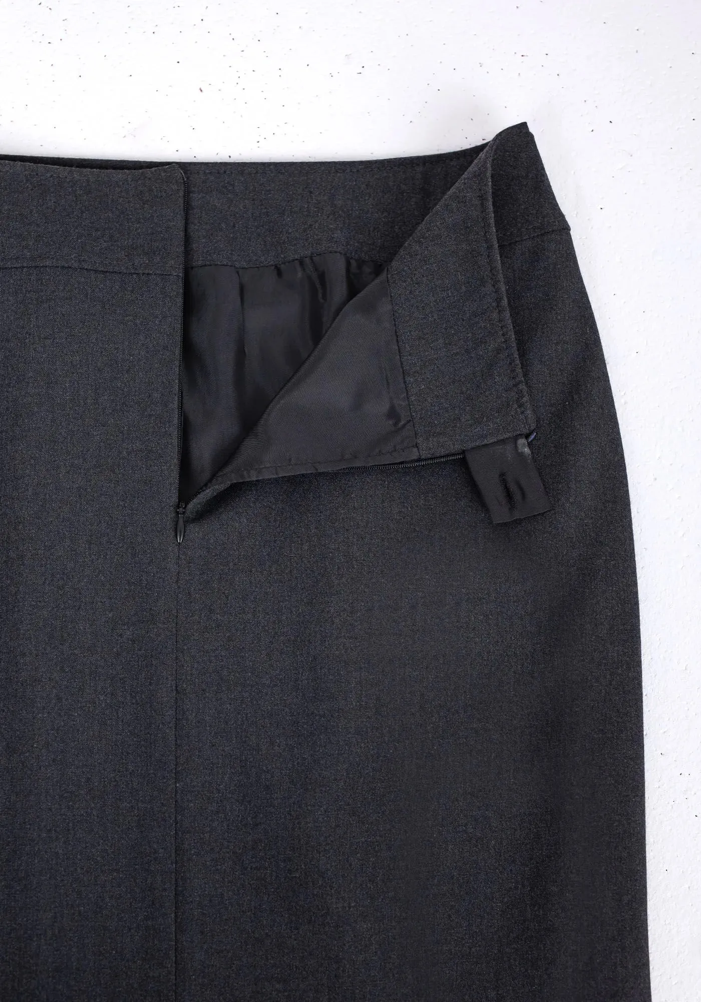 Charcoal Maxi Back Slit Pencil Skirt