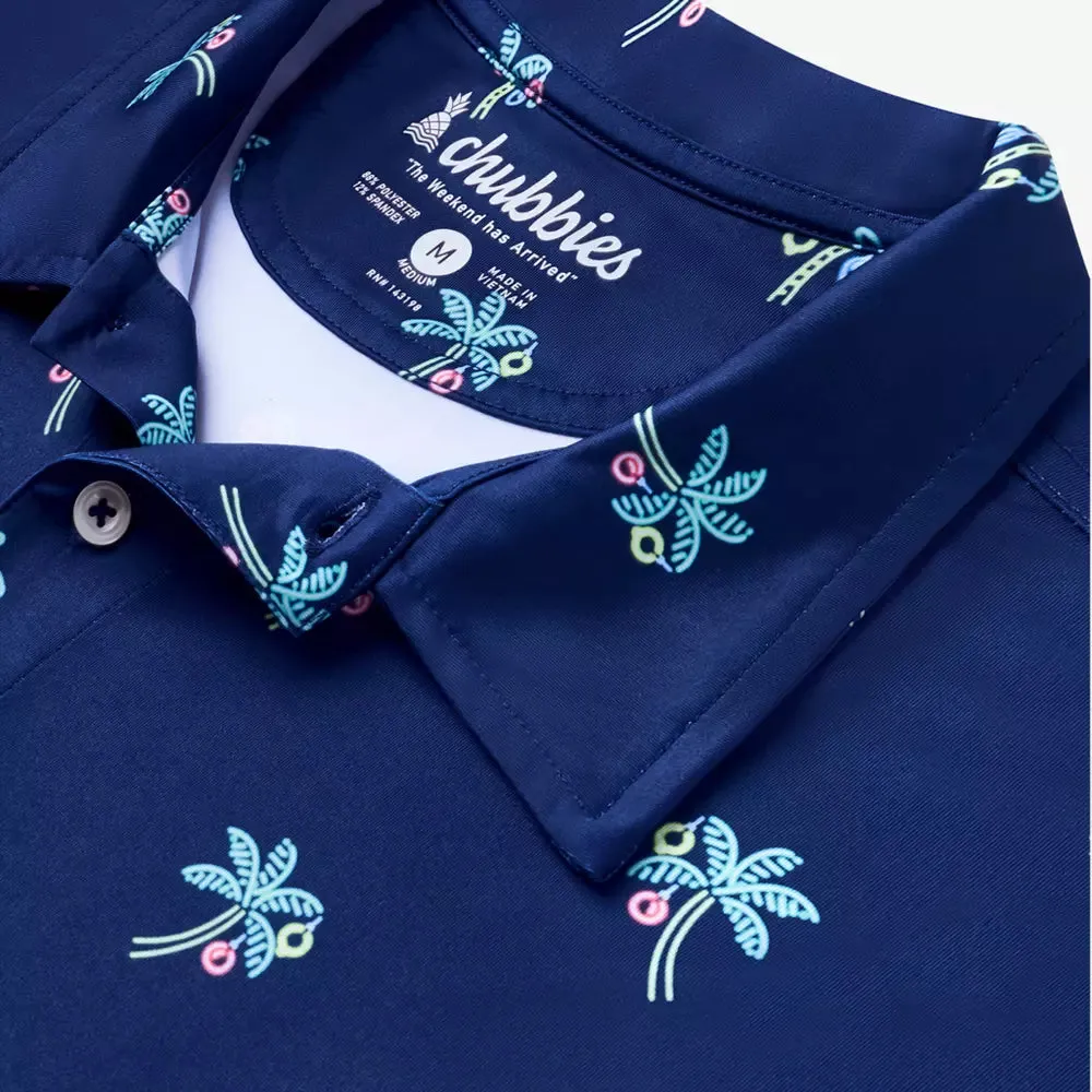 Chubbies The Palm Springle Jingle Performance Polo Shirt - Navy