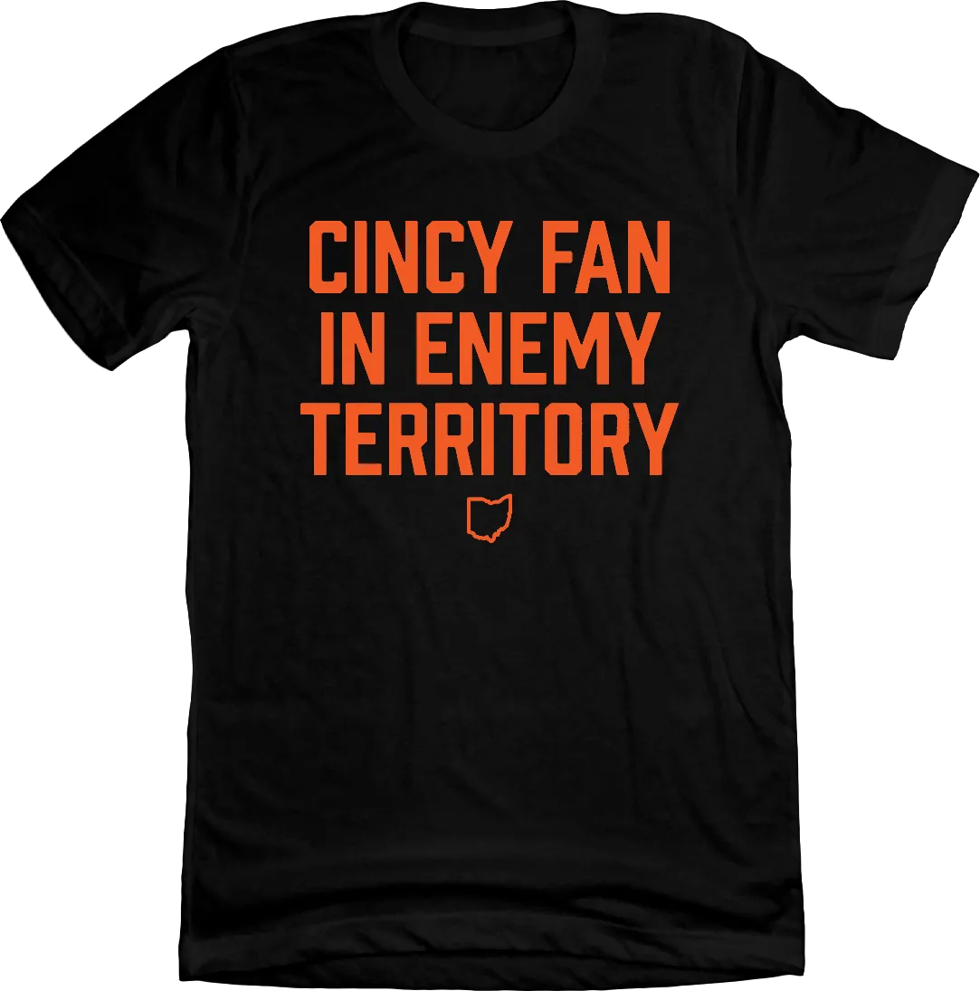 Cincy Fan in Enemy Territory Black with Orange Ink