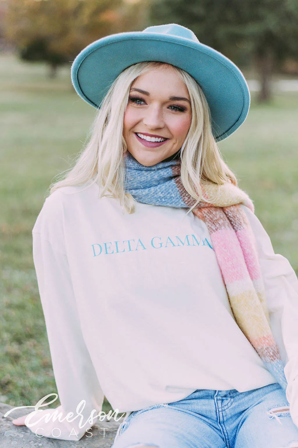 Delta Gamma Simple Ivory Long Sleeve Tshirt