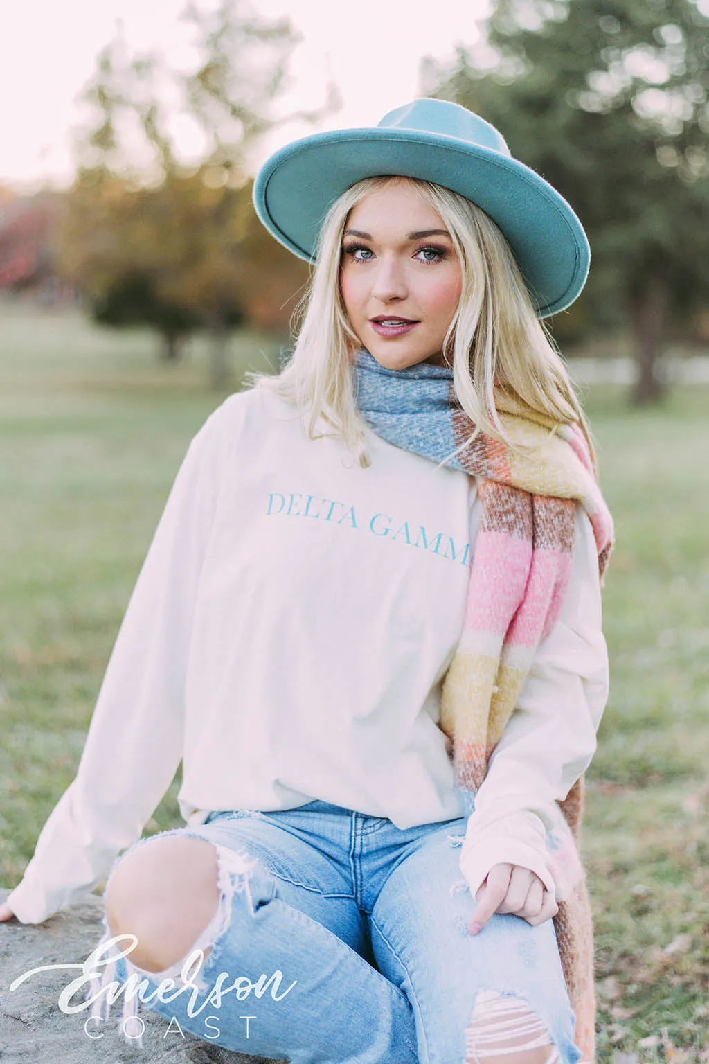 Delta Gamma Simple Ivory Long Sleeve Tshirt