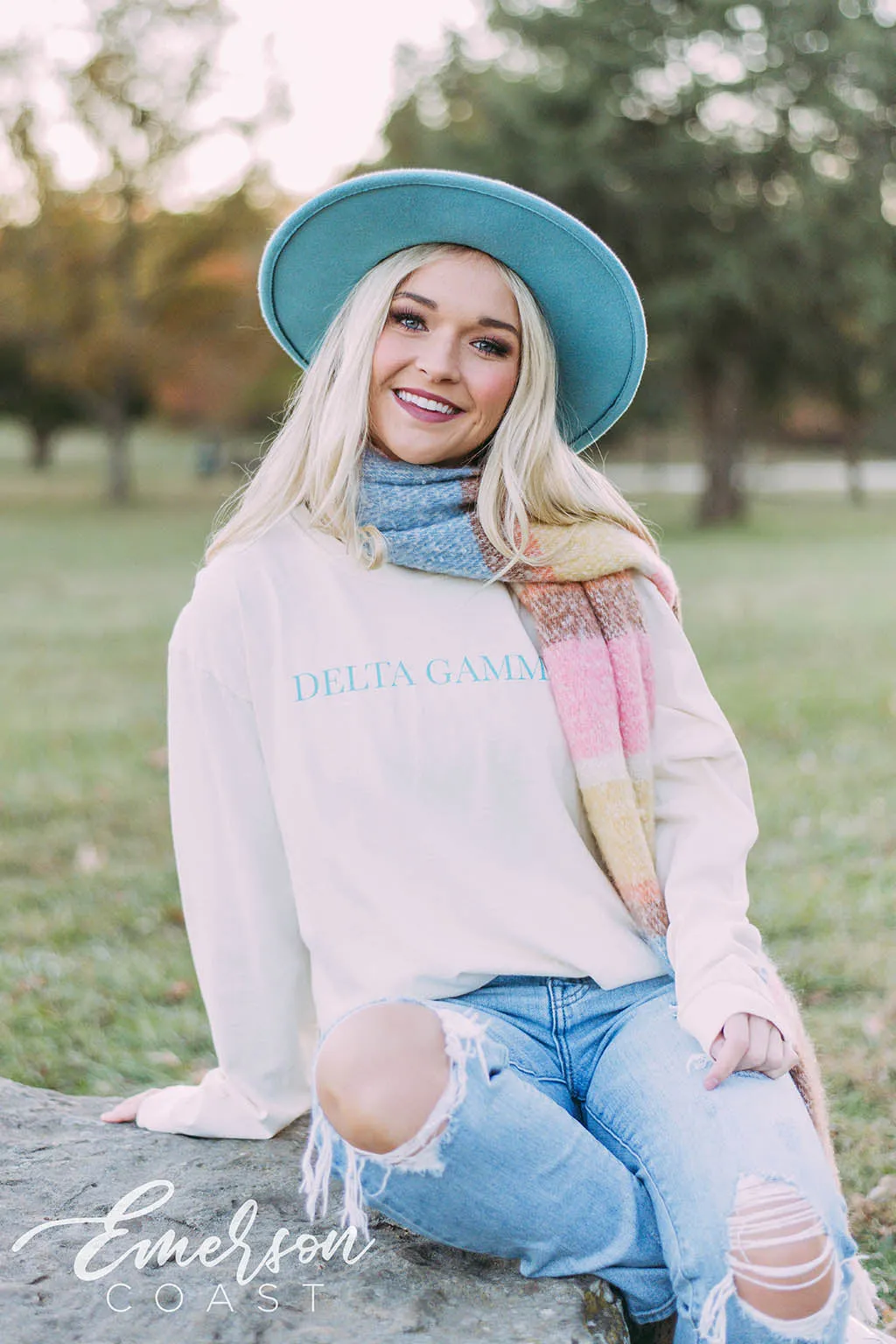 Delta Gamma Simple Ivory Long Sleeve Tshirt