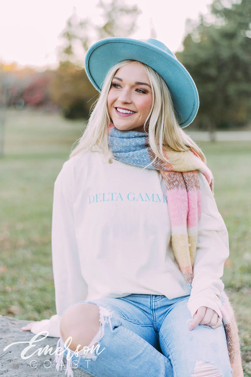 Delta Gamma Simple Ivory Long Sleeve Tshirt