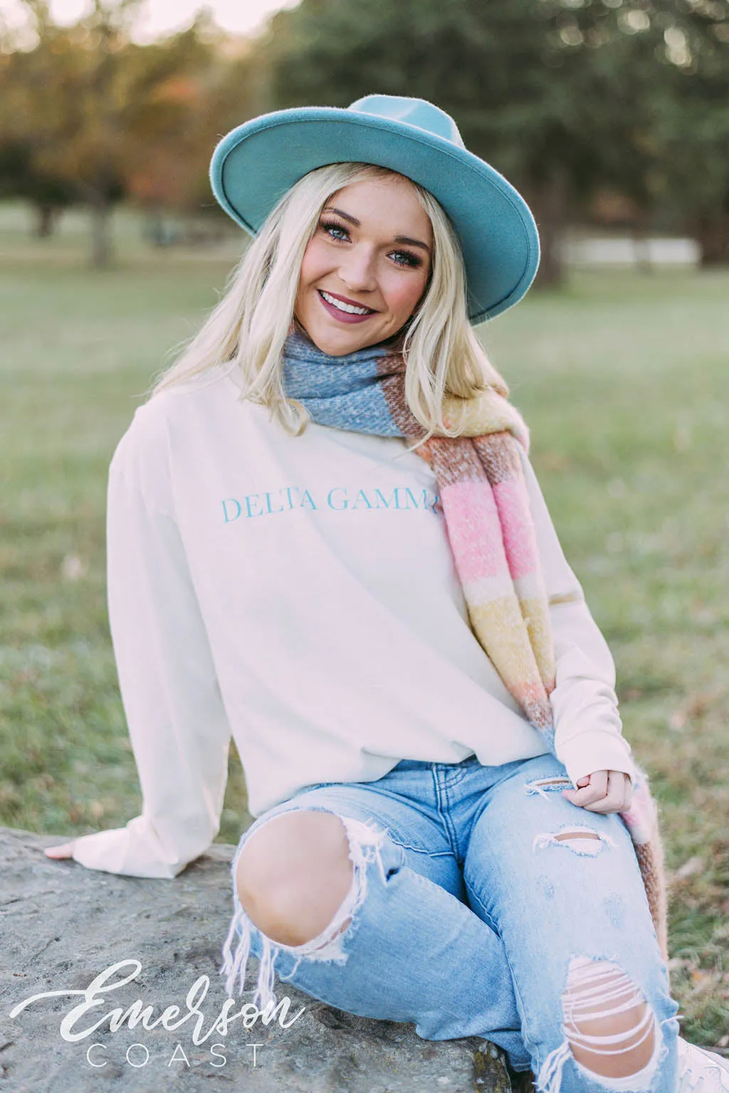 Delta Gamma Simple Ivory Long Sleeve Tshirt