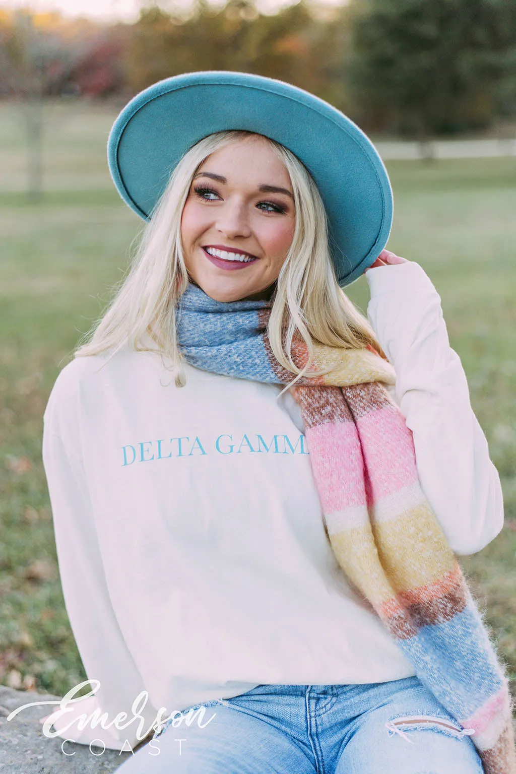 Delta Gamma Simple Ivory Long Sleeve Tshirt