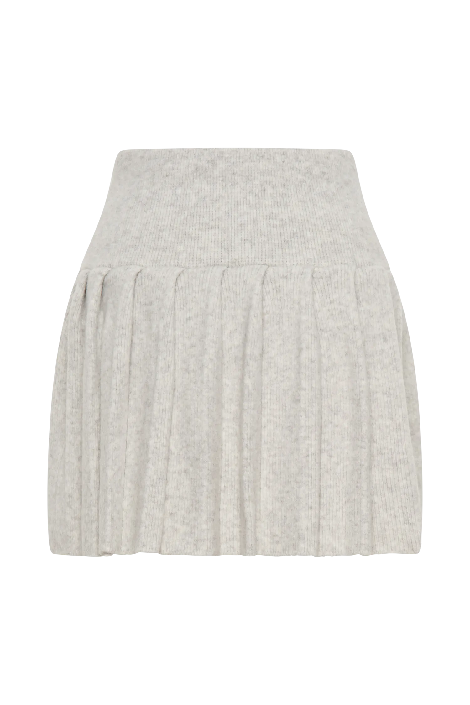 Dionne Pleated Knit Mini Skirt - Heather Grey Marle