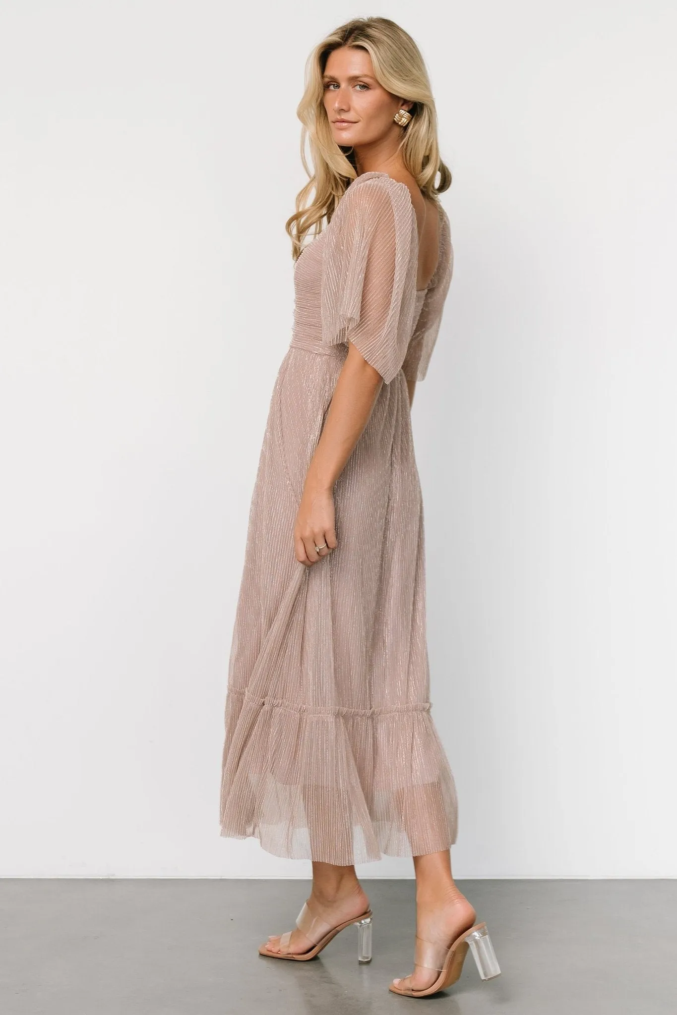 Elea Shimmer Dress | Vintage Rose