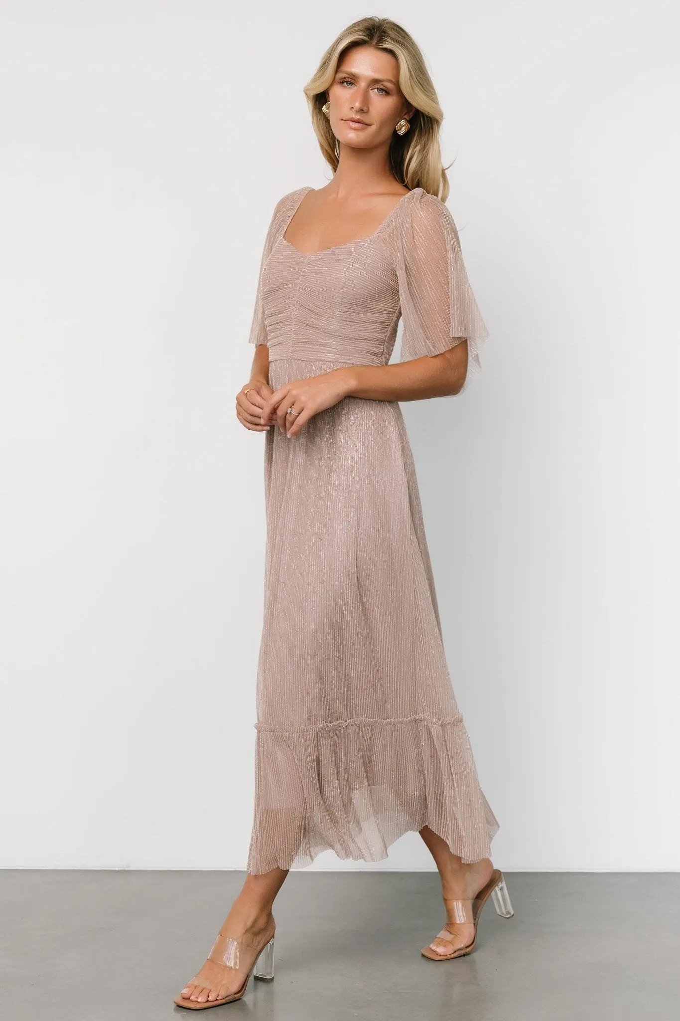 Elea Shimmer Dress | Vintage Rose