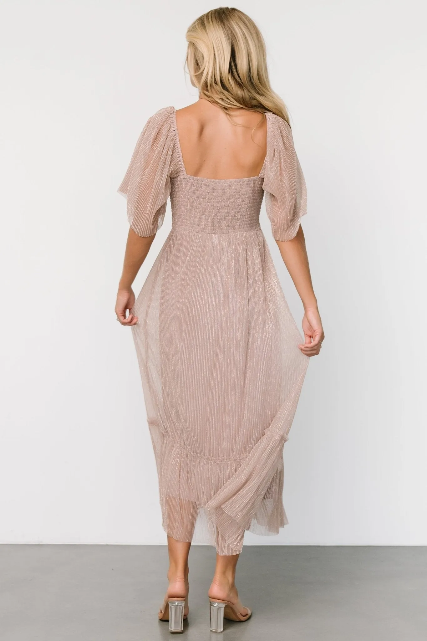 Elea Shimmer Dress | Vintage Rose