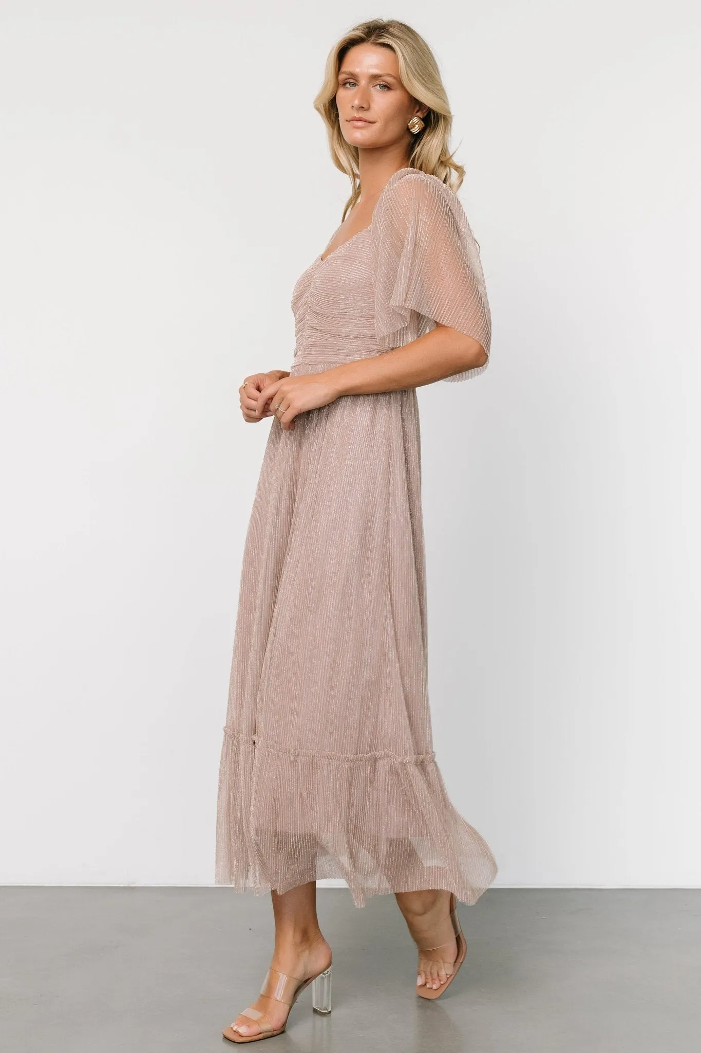 Elea Shimmer Dress | Vintage Rose