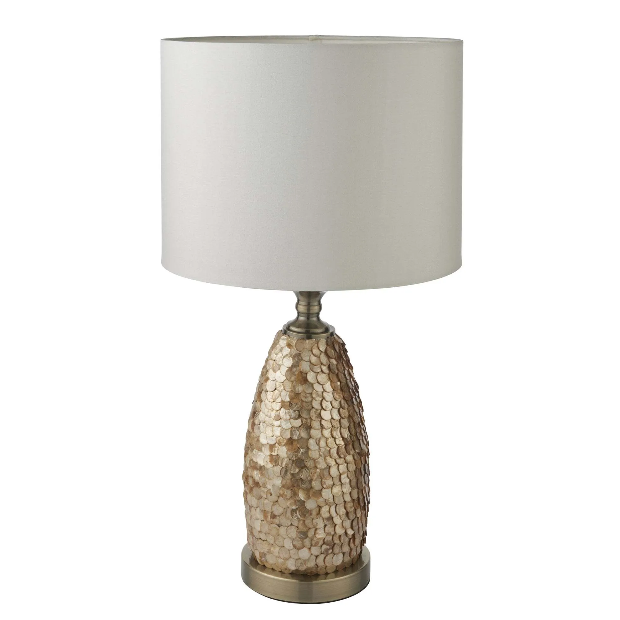 Endon 95461 Dahlia 1 Light Table Lamp Brass Ivory