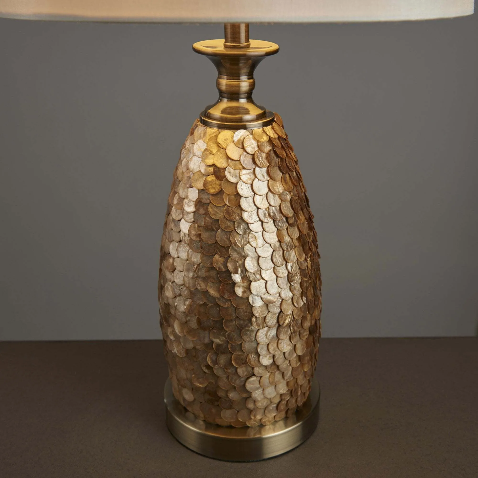 Endon 95461 Dahlia 1 Light Table Lamp Brass Ivory