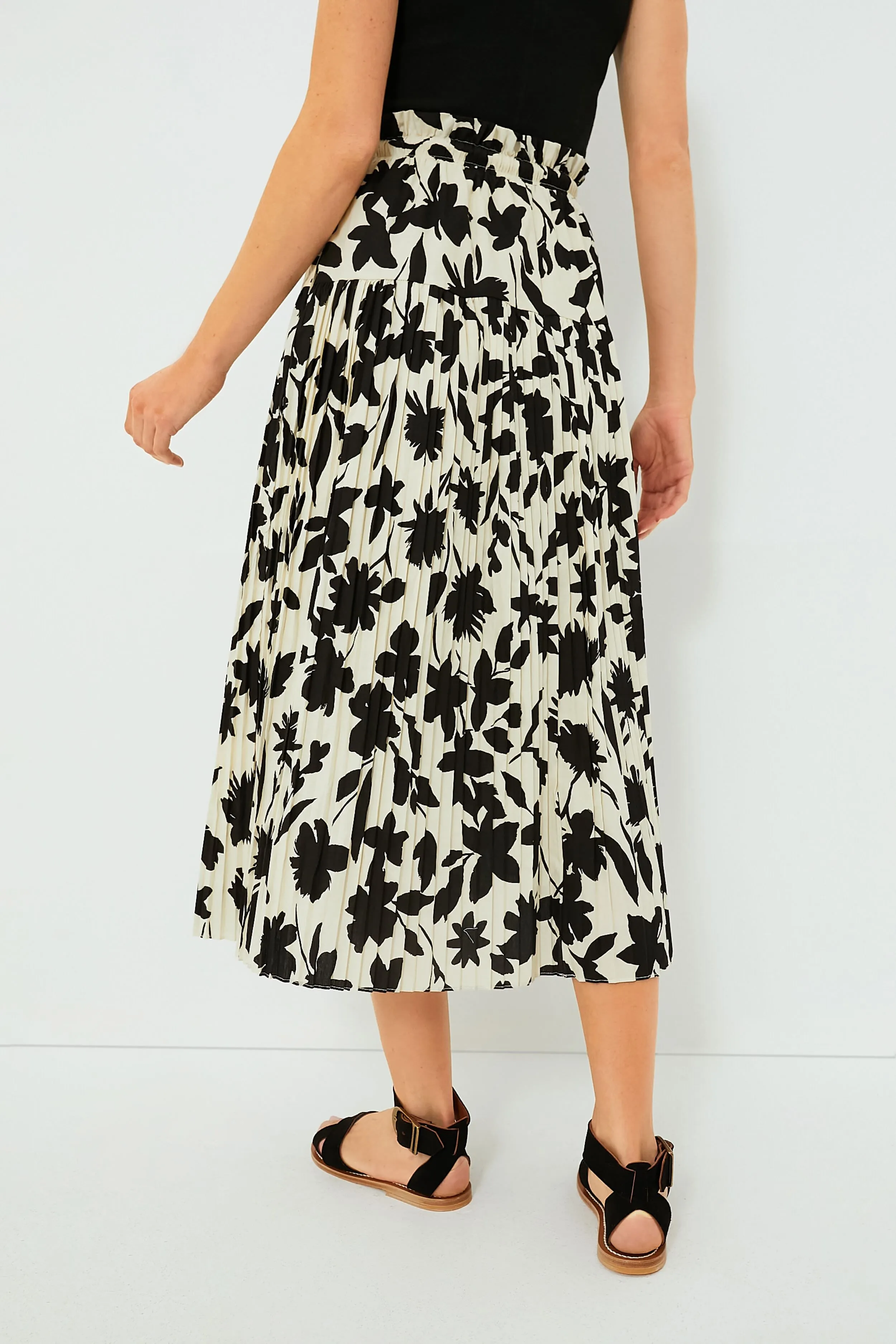 Exclusive Ivory Floral Midi Skirt