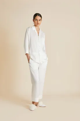 Fifi Ivory Pearl Pyjamas in Silk Satin