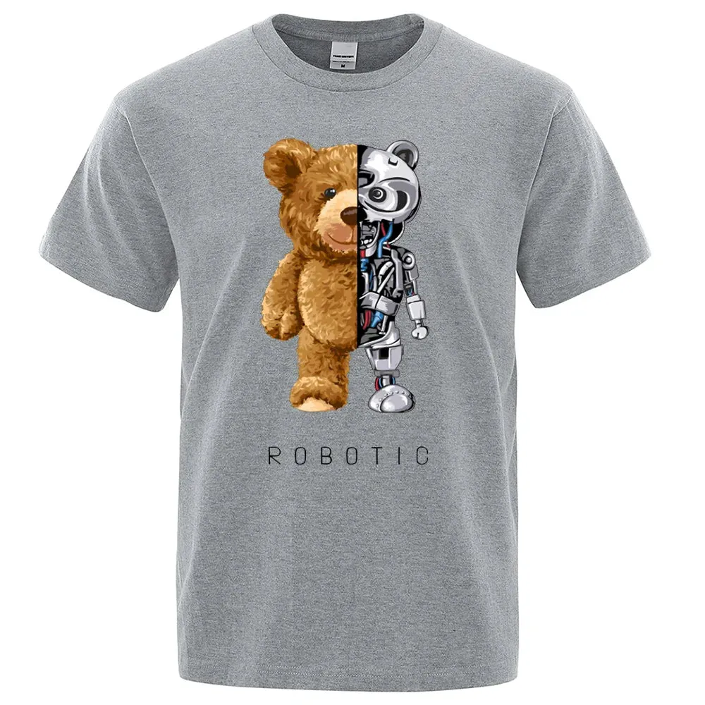 Funny Ted Bear Robot T-shirt – Men’s Oversized Casual Summer Tee