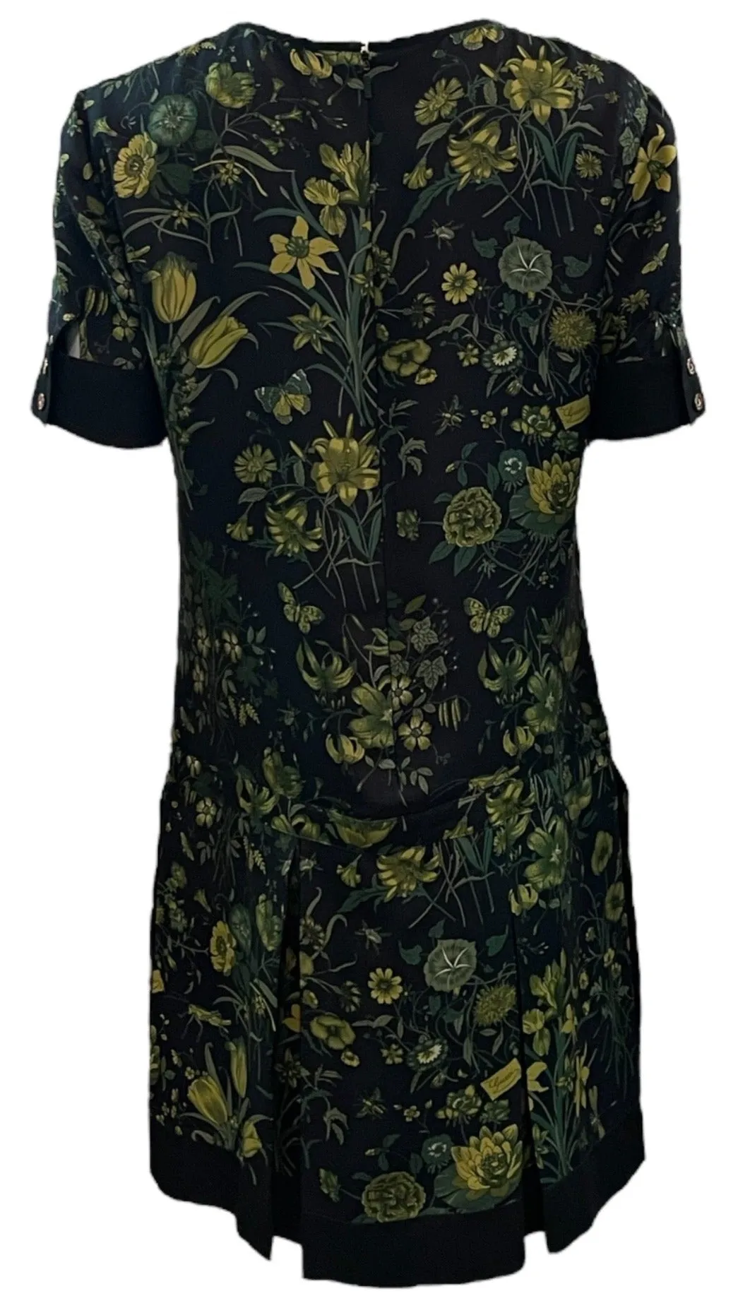 Gucci 2000s Floral Silk Mini Dress with Bamboo Hardware