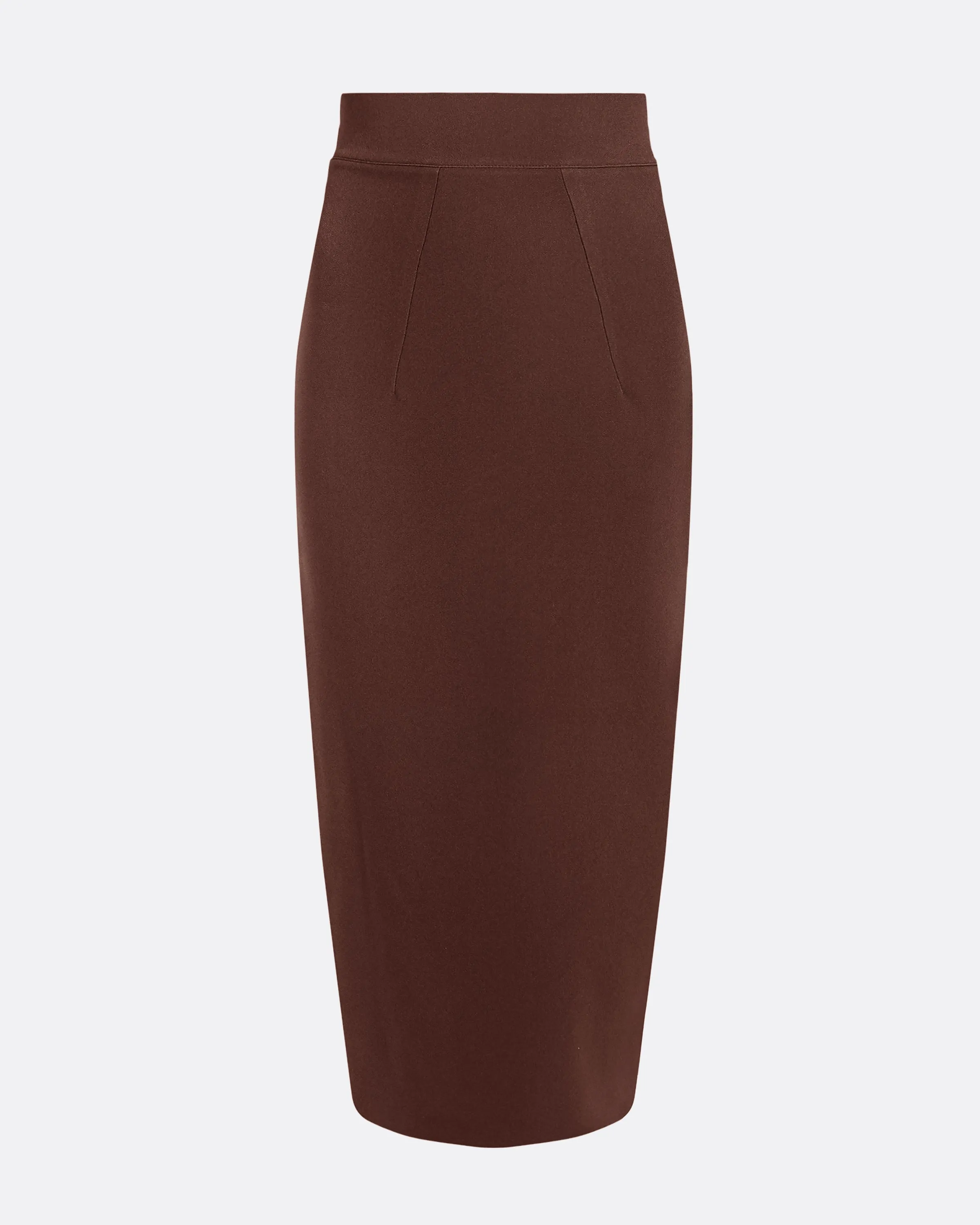 Hokoku Pecan Brown Pencil Skirt