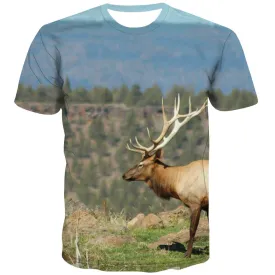 Hunting T-shirt Men Jungle Tshirts Casual Deer T-shirts Graphic Shooter T-shirts 3d Camouflage Tshirt Anime