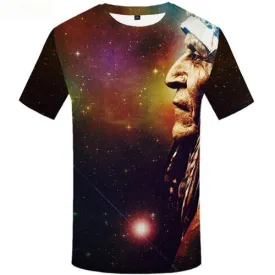 Indians T shirts Men Galaxy Tshirt Printed Colorful Tshirts Cool Space Tshirts Novelty Short Sleeve Fashion Unisex Digital Male