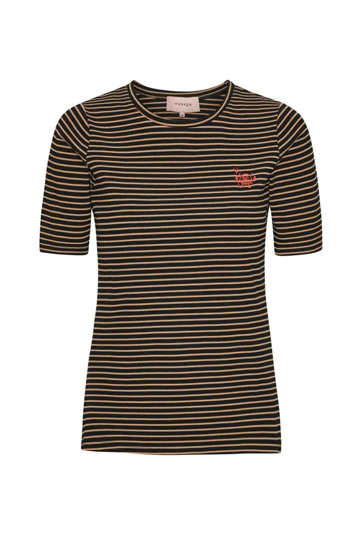 Indie T-shirt - Brown Striped