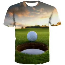 Lawn T-shirt Men Golf Tshirts Cool Forest Tshirts Casual Natural T-shirts 3d Game Tshirt Anime