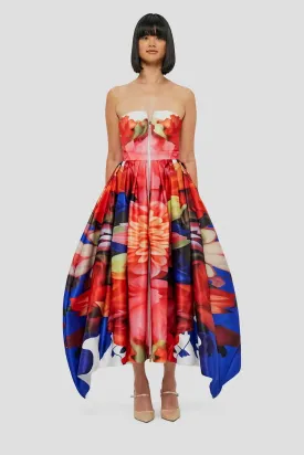 Leo Lin Norine Bustier Midi Dress - Kaleidoscope Print