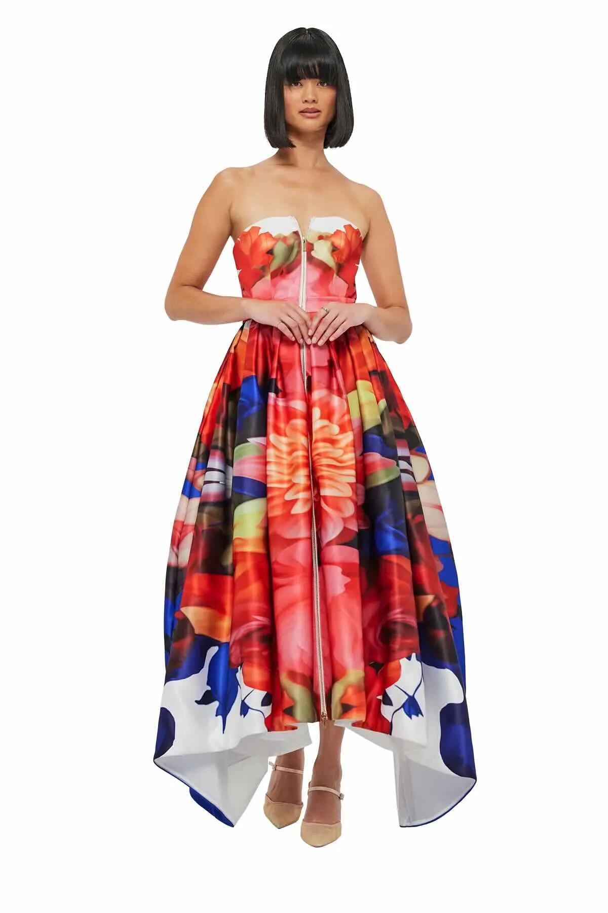 Leo Lin Norine Bustier Midi Dress - Kaleidoscope Print