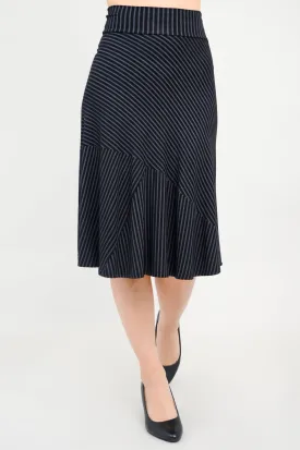 Lillian Skirt, Blk/Grey Stripe, Bamboo